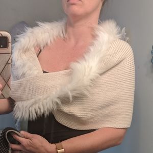 Cabi Faux Fur Sweater Scarf